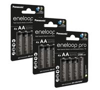 12x Panasonic Eneloop Pro AA 2500mAh 1.2V NiMH Rechargeable Batteries