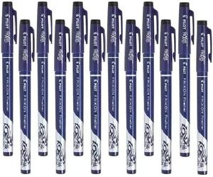 12x PILOT FriXion FINELINER MARKER PEN BLACK 1.3mm TIP ERASABLE SW-FF FINE NEW