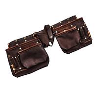12x Pockets PREMIUM Heavy Duty Professional GENUINE Leather Tool Belt Pouch Builders Construction Split Apron Work Bag Nail Holder DIY UK FREE P&P