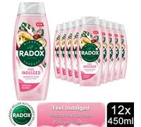 Radox Mineral Therapy Feel Indulged Shower Gel Body Wash uniquely blended with minerals, herbs and a passionfruit & shea scent for a mood-boosting experience 450 ml