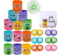 12x Random Crazy Face Magic Spring Toys, Plastic Coil Springy Fun for Kids, Goody Bag Filler Stocking Fillers for Kids Christmas Party Bag Fillers Fun Fidget Stress Relief Sensory Toys Size 6.5cm