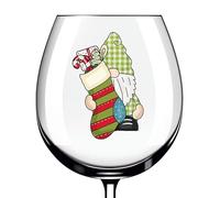 12x Santa Gnome Christmas Wine Glass Bottle Gift Vinyl Sticker Decals h319