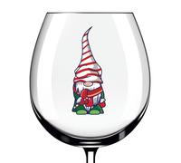 12x Santa Gnome Christmas Wine Glass Bottle Gift Vinyl Sticker Decals h338