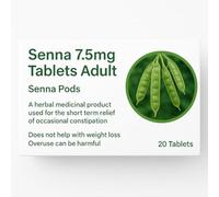 12x Senna 7.5mg 20 Tablets - Constipation Relief (Twelve Pack)