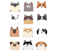 12x/Set Cute Animal Memo Pads Cartoon Dog Sticky Notes for Funny Small Self Adhesive Notes