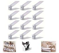 12X Shoe Slots Organizer Wardrobe Stacker Space Saver Rack Holder Adjustable Grey