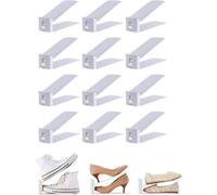 12X Shoe Slots Organizer Wardrobe Stacker Space Saver Rack Holder Adjustable White
