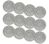 (12x Silver Box Weave) 33cm Charger Plates Set Silver Gold 3D Placemats Box Mosaic Weave Pyramid Design