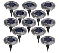 Maclean MCE318 LED Solar Pathway Lights with Ground Spike 12 LED SMD Neutral White 4000K 0.7 W Solar Lamp for Outdoor Path Light Garden Lights IP44 (12 Pieces)