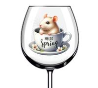 12x Spring Mouse in Cup Flower Colourful Wine Glass Bottle Tumbler Nursery Laptop Van Car Party Décor Vinyl Sticker Decals a13010