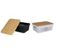 12X Storage Box With Bamboo Lid 11L Storage Container Multipurpose Box Decor
