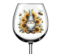 12x Sunflower Summer Bee Gnome Colourful Wine Glass Bottle Tumbler Nursery Laptop Van Car Party Décor Vinyl Sticker Decals a12717