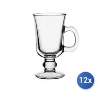 12x Transparent Glasses With Handle Pasabahce Riva Irishcoff 23Cl