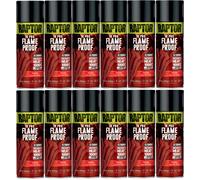 12x U-POL Raptor 1K Pro Flame Proof Flat Red Spray Resists up to 1000°c Heat