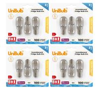 12X Unibulb Pygmy E14 100Lm 15W 2800K (Warm White) Incandescent Dimmable Light Bulbs For Fridge, Freezer, Oven, & Salt Lamps