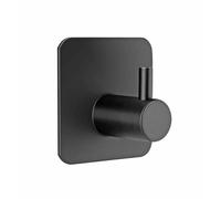 12X Wall Hooks Towel Holder Hook 2 Piece Set EDS Self-Adhesive Black 4.5X4.5X3Cm