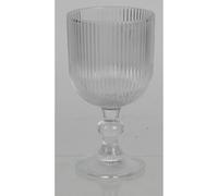 12x Wine Glass 300ml Rillen White Red Set Modern Drinking BAR Chalice