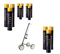 12x Yellow Floor Line Marker Spray Paint & 1x 4 Wheel Line Marker Spray Paint Applicator.For Schools, Sports Surfaces, Industrial marking,Safety Marking (Yellow Aerosols x12 & x1 4 Wheel Applicator)