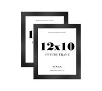 12x10 Photo Frame, Display 12x10 Pictures (30.5 x 25.4cm) Picture Frame for wall Display - Black - 2 Pack