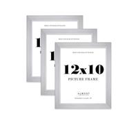 12x10 Photo Frame, Display 12x10" Pictures (30.5 x 25.4cm) Picture Frame for wall Display - Silver - 3 Pack