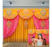 12X10ft Indian Backdrop Puja Decorations for Home Background India Traditional Diwali Backdrop Mehndi Decorations Banner for Religious Festival Wedding Party Baby Shower Party Banner Supplies