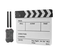 12x10in Acrylic Clapper Board For Filmmaking Easy To Write And Erase With Blackboard Eraser Pens