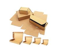 12x10x4" Strong Brown Folding Packing Storage Transporting Boxes | Mailing Shipping Single Wall Cardboard Die Cut Boxes