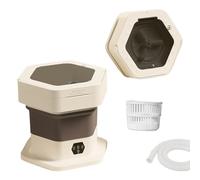 12x11x11in Small Washing Machine 2 In 1 Mini Washing Machine 8L Capacity Foldable Travel Washing Machine For Home, Dorm, Apartment, RV, Outdoor Use(Khaki)