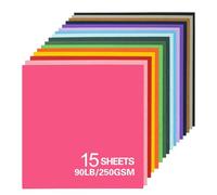 12x12 Cardstock 15sheets Colored Cardstock Assorted 24 Colors, 90 lb/250 gsm Card Stock Colorful Paper for Cricut Machine, Card Making, Scrapbook & DIY Crafts (Colored)