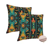 12x12 Cushion Covers Morocco Cushions Pack of 2 Square Decorative Pillows, Ethnic Cushion Covers Double-Sided Pillow Covers, Linen Lumbar Cushion Cover for Livingroom Room Decor, Four Seasons -J300