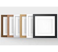 12X12 DARKOAK MODERN PHOTO PICTURE POSTER FRAME WITH WHITE 11X11 MOUNT