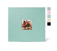 12x12 Inch Large 3 Ring Binder Scrapbook Photo Album, Linen Cover Scrap Book with 50 Plastic Sleeves 100 Pages 12 x 12 Scrapbooks White Pages for Wedding Baby Adventure Travel Women Kids (Cyan Blue)