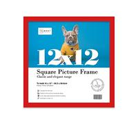 12x12 Inch Red Square Thin Photo Frame Wall Mountable Thin Picture Frame Standard Square Photograph Size, 12" X 12"(30.5 X 30.5cm)