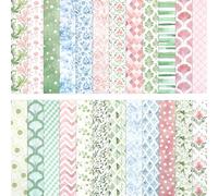 12x12 Inch Scrapbook Paper Pink Floral Pattern, 24 Sheets/24 Designs Double-Sided Print Craft Papers, Scrapbook Specialty Decorative Paper for DIY Album Decoupage Card Making Scrapbooking