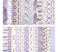 12x12 Inch Scrapbook Paper Romantic Lavender Pattern, 24 Sheets/24 Designs Double-Sided Print Craft Papers, Scrapbook Specialty Decorative Paper for DIY Album Decoupage Card Making Scrapbooking
