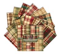 12x12 Inch Scrapbook Papers 24 Sheet, Single Sided Vintage Stripe Plaid (C)