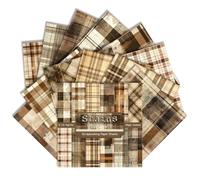 12x12 Inch Scrapbook Papers 24 Sheet, Single Sided Vintage Stripe Plaid (D)