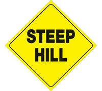 12x12 inches Metal Sign Steep Hill Warning Sign