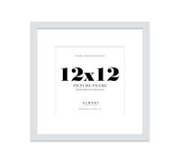 12x12 Light Grey Picture Frame with Mount for 10x10 Photos, Prints - Modern Square Wall Frame, 1 Pack