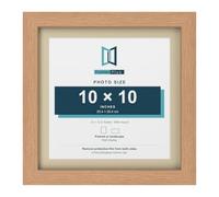 12X12 OAK MODERN PHOTO PICTURE POSTER FRAME WITH IVORY 10X10 MOUNT