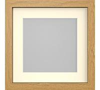 12X12 OAK MODERN PHOTO PICTURE POSTER FRAME WITH IVORY 8X8 MOUNT