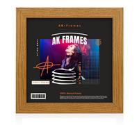 12X12" Oak Modern Vinyl Record Frame For 12 Inch Lp Album Covers - Elegant Wall Display - Ak Frames
