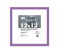 12x12 Purple Picture Frame with Mount for 10x10 Photos, Prints - Modern Square Wall Frame, 1 Pack