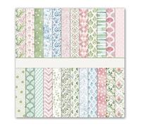 12x12 Scrapbook Paper, 24 Sheets Double Sided Decorative Paper for Scrapbooking, Vintage Floral Patterned Craft Paper for DIY Cards, Junk Journals, Album Decoration, 12 Designs (Style A)