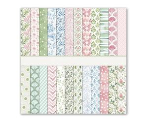 12x12 Scrapbook Paper, 24 Sheets Double Sided Decorative Paper for Scrapbooking, Vintage Floral Patterned Craft Paper for DIY Cards, Junk Journals, Album Decoration, 12 Designs (Style A)