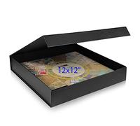 12x12 Scrapbook Storage Box for Scrapbooks, Papers and Supplies, Odor Free, Solid Black, 1 PCS 1 Pack