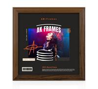 12X12" Walnut Classic Vinyl Record Frame For 12 Inch Lp Album Covers - Elegant Wall Display - Ak Frames