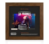 12X12" Walnut Modern Vinyl Record Frame For 12 Inch Lp Album Covers - Elegant Wall Display - Ak Frames