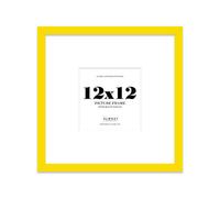 12X12" Yellow Picture Frame - 12X12" Square Frame With 9X9" Mount For 12X12"/9X9" Pictures Moderrn Style Thin Edge, 1 Pack