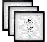 12x12Inch Square Black Photo Frame Set Of 3, 30x30cm Square frame with mount displayed 10×10", 25x25cm Garllery Picture Frame, 10x10'' stylish photo frame For Wallmounted & Desk Top